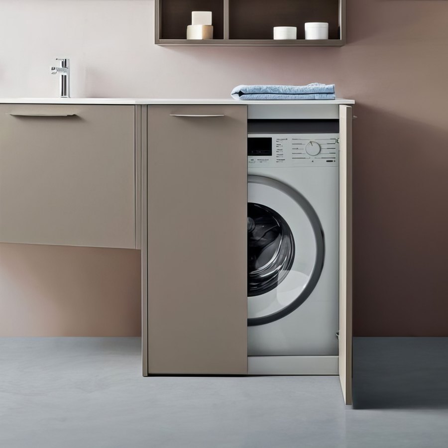 Modern laundry cabinet with washing machine